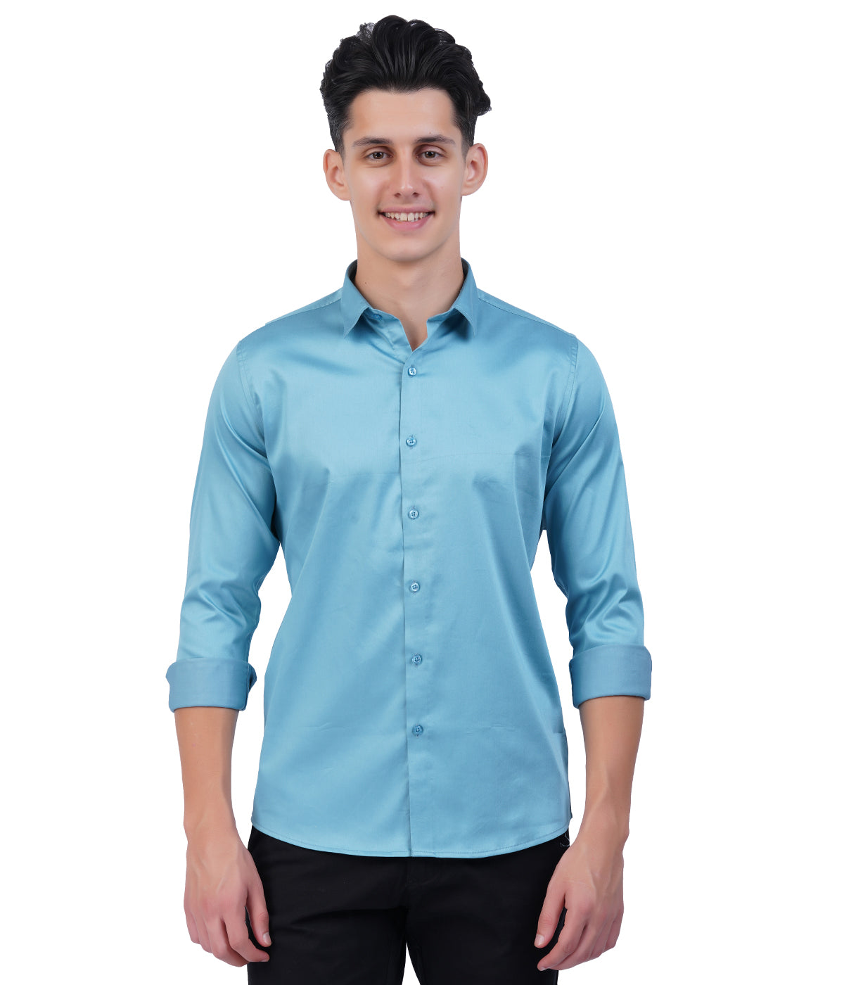 Men's Sky Blue Shirt with Full Sleeves