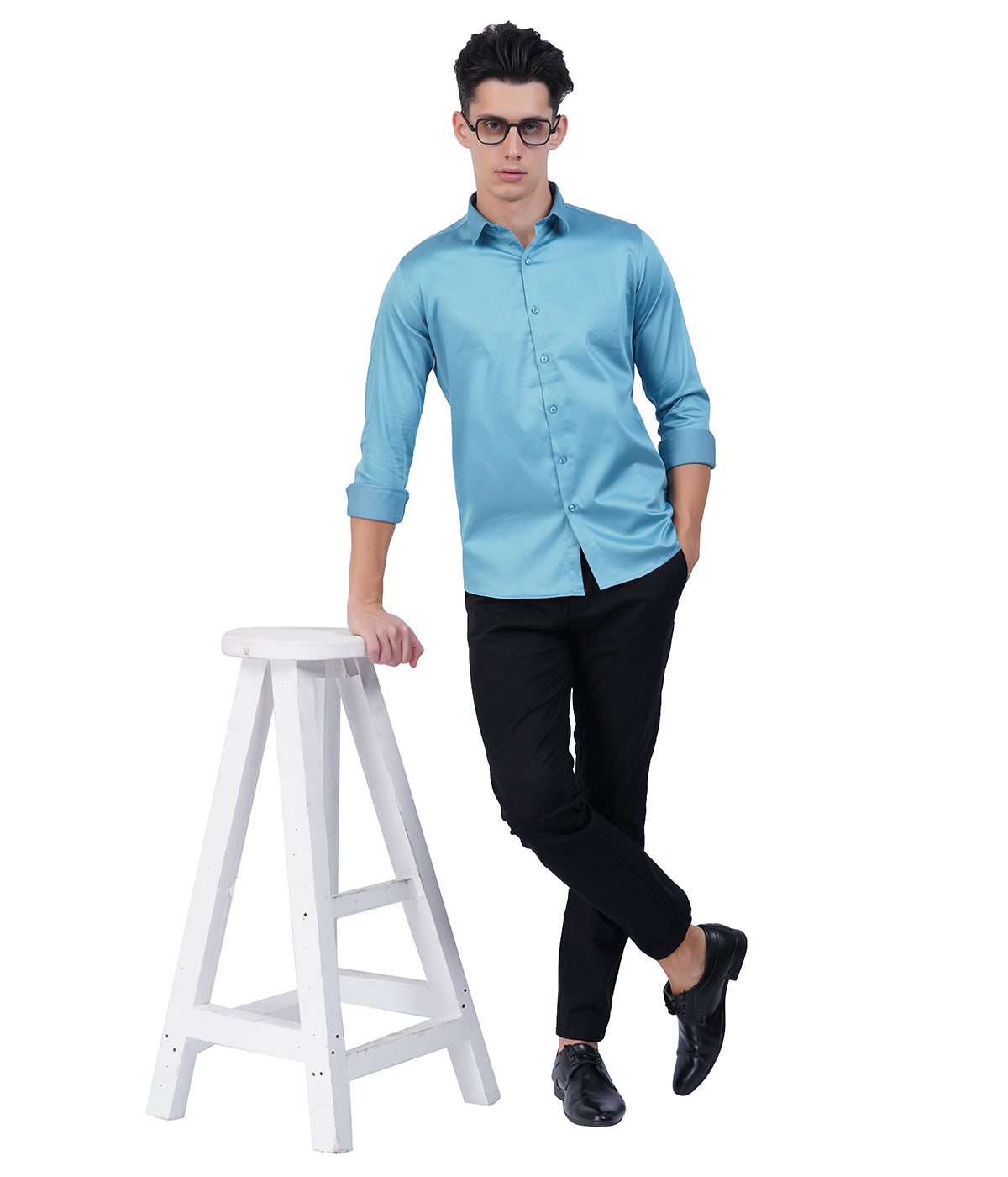 Men's Sky Blue Shirt with Full Sleeves