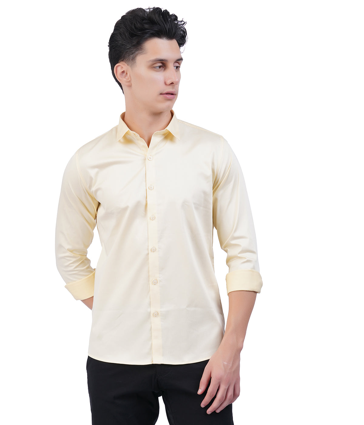 Men's Cream Shirt with Full Sleeves