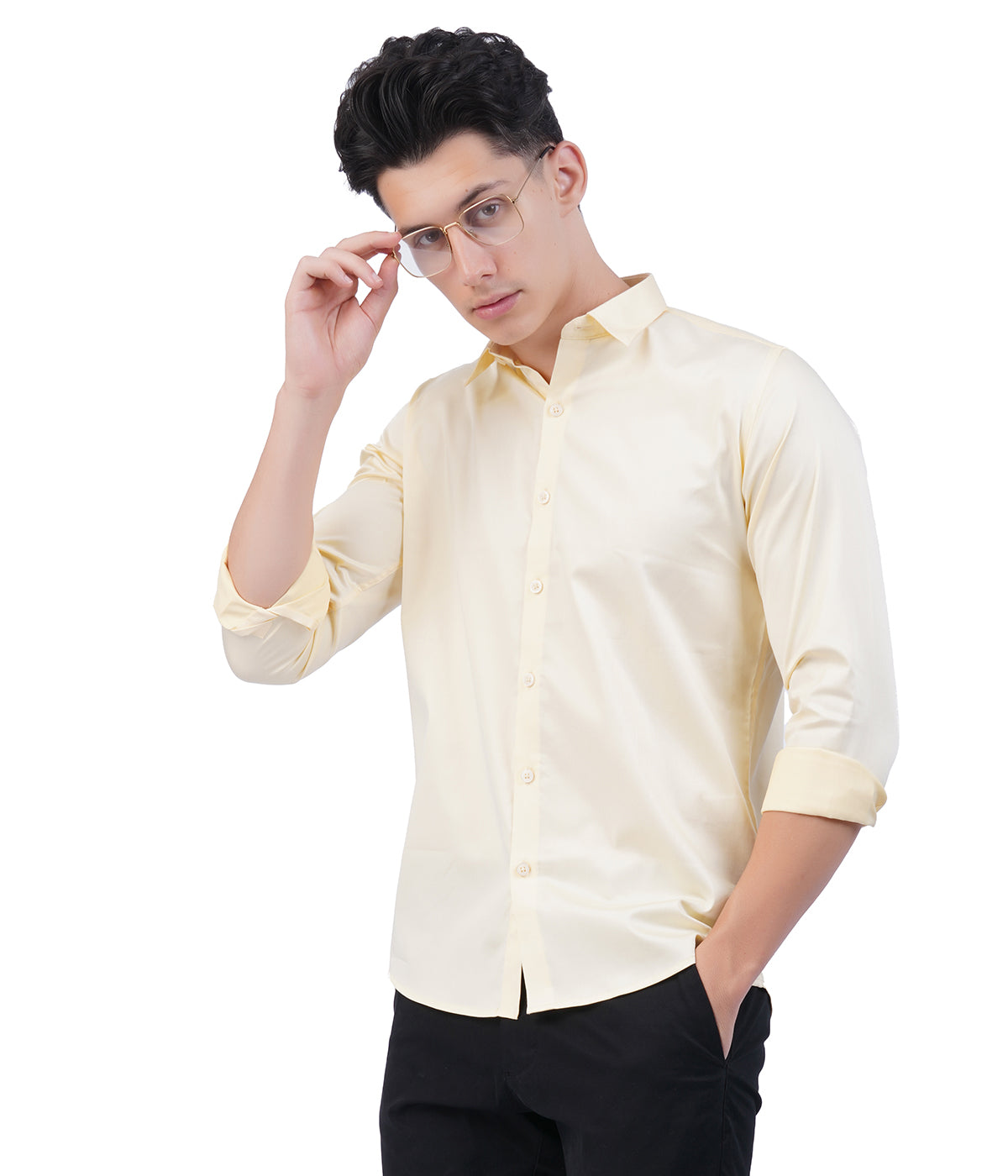 Men's Cream Shirt with Full Sleeves
