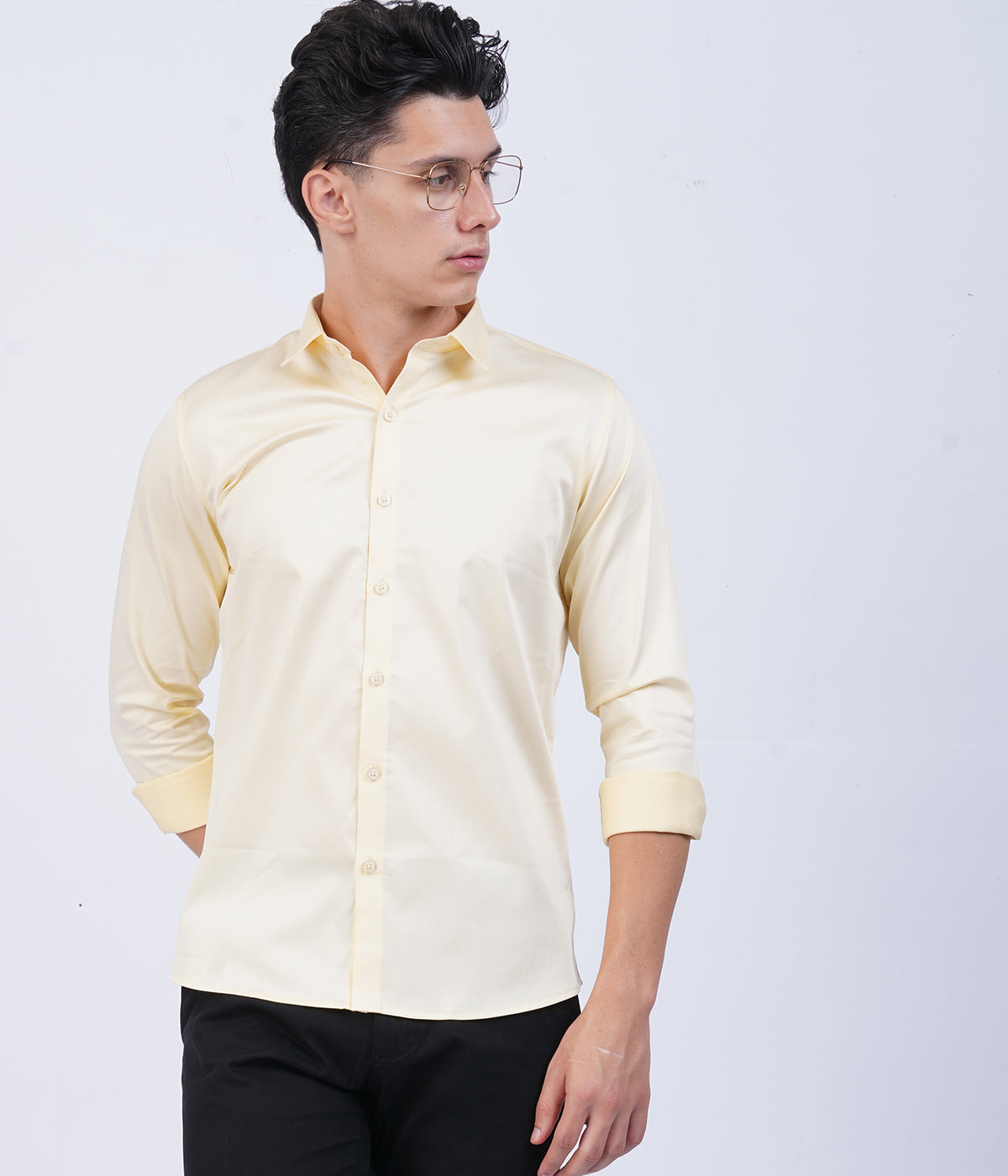 Men's Cream Shirt with Full Sleeves