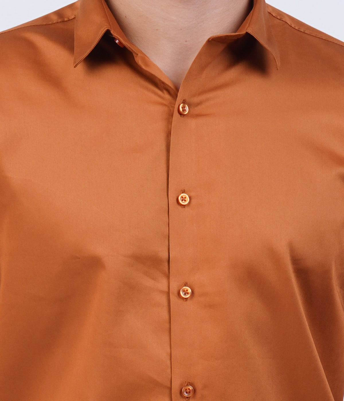Men's Burnt Orange Shirt with Full Sleeves
