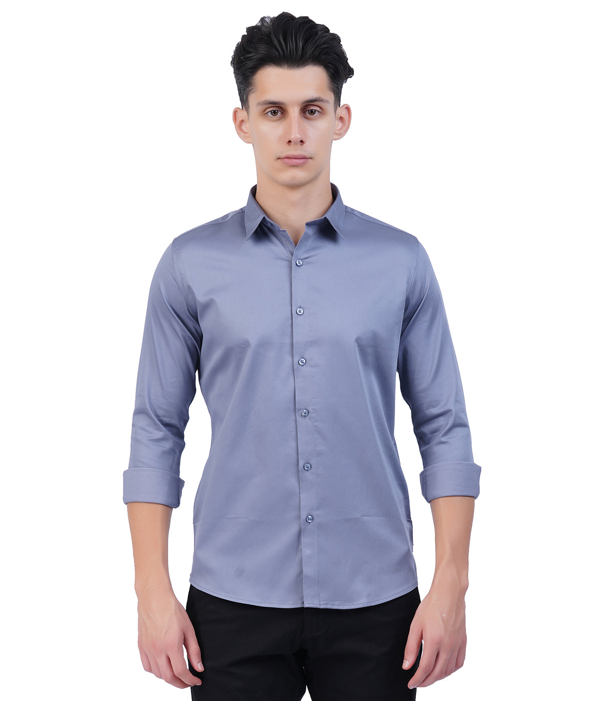 Men's Muted Blue Shirt with Full Sleeves