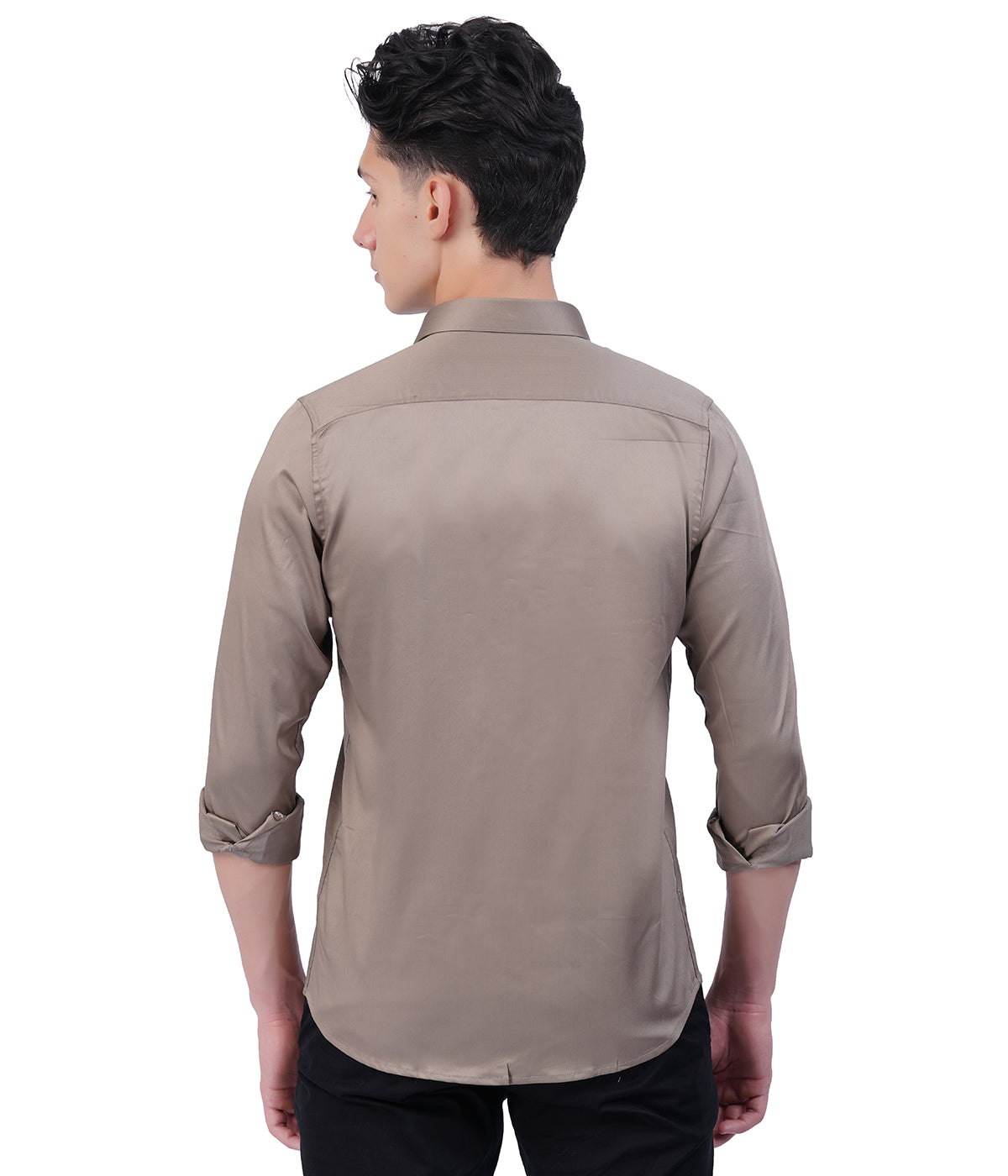 Men's Taupe Shirt with Full Sleeves