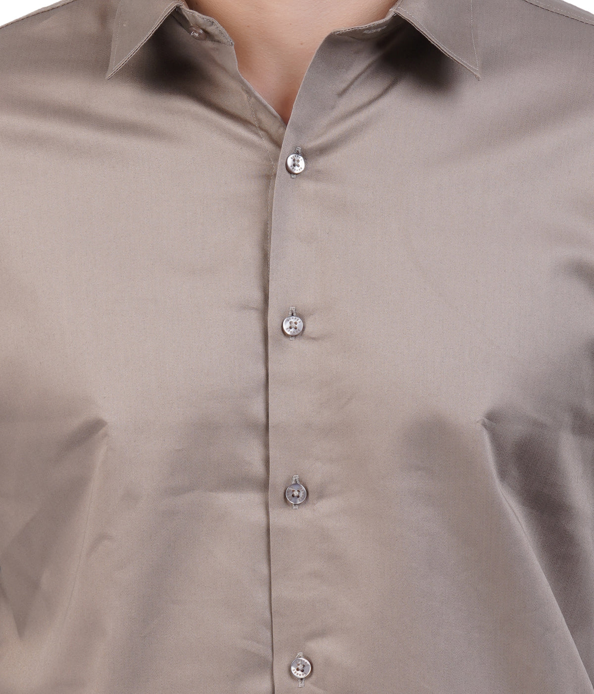 Men's Taupe Shirt with Full Sleeves