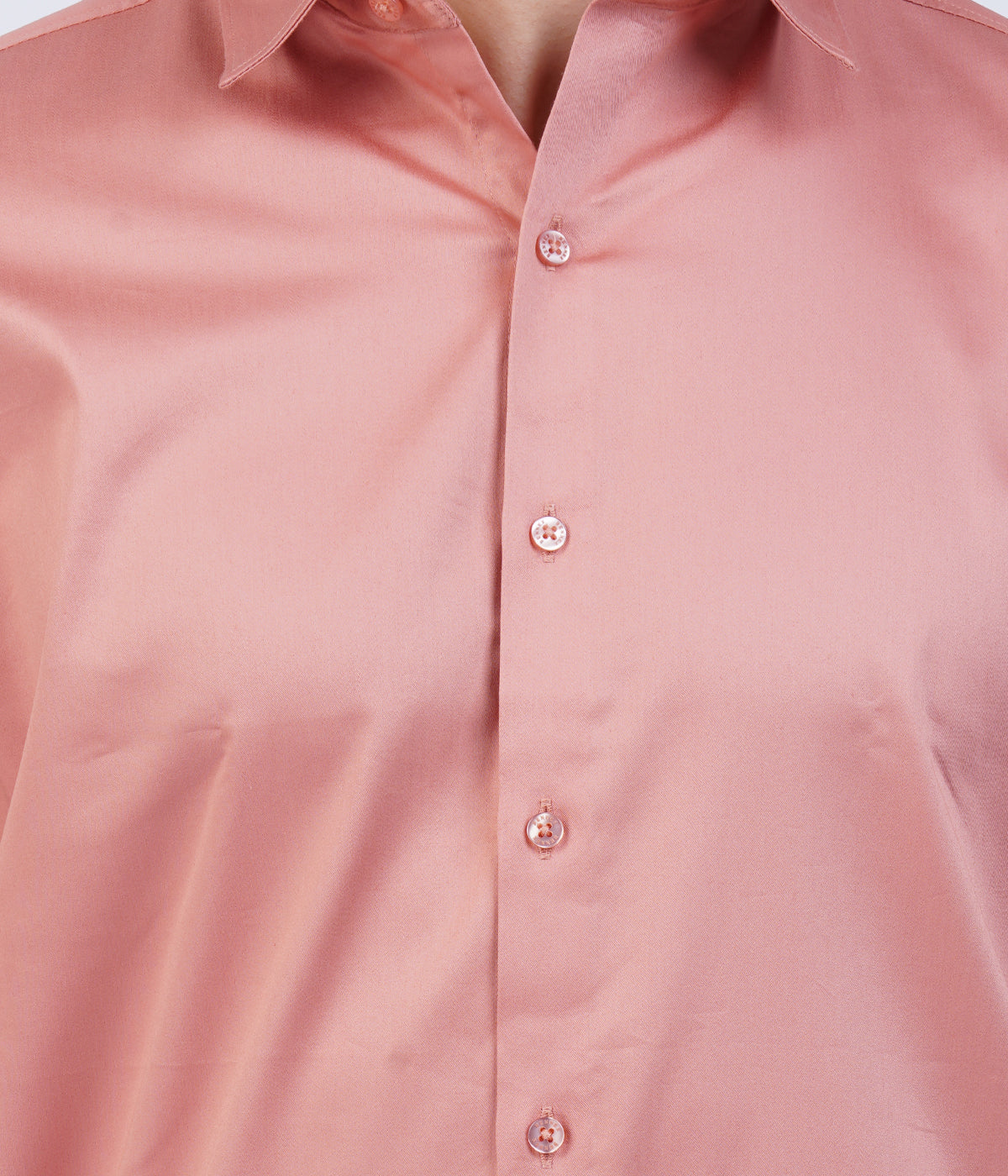 Men's Peach Shirt with Full Sleeves