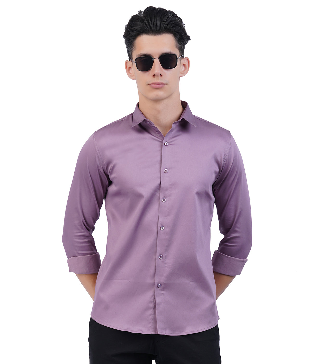 Men's Lavender Shirt with Full Sleeves