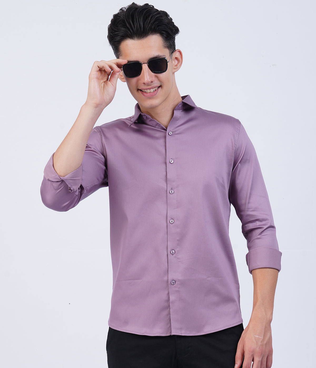 Men's Lavender Shirt with Full Sleeves