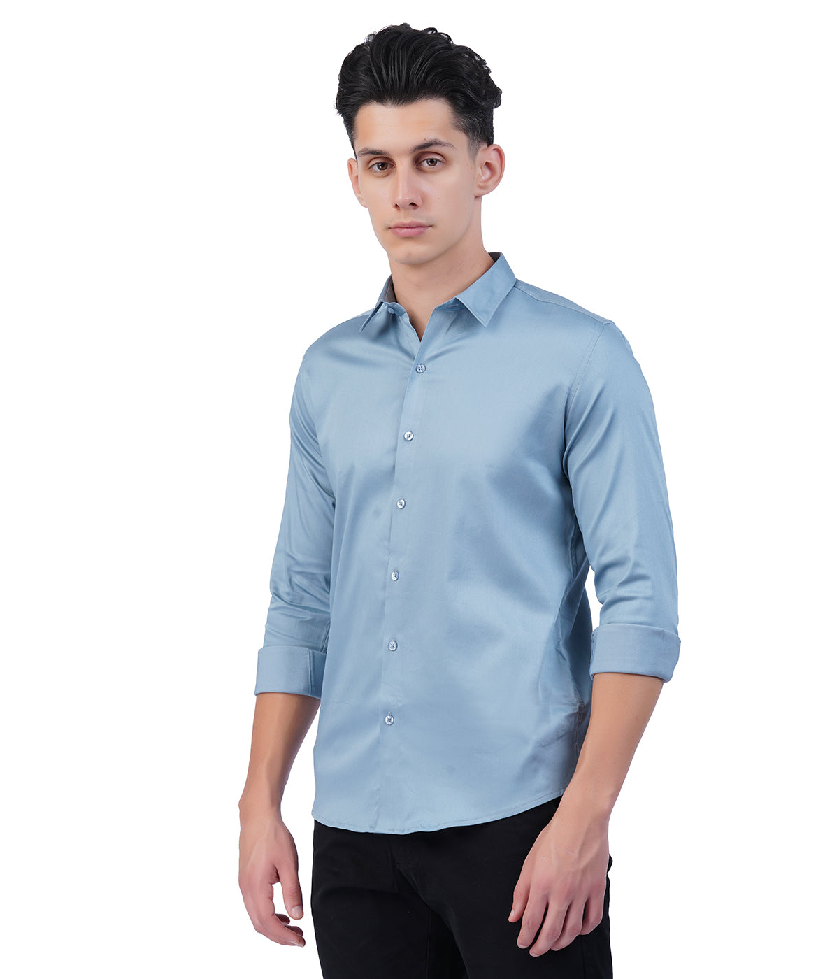 Men's Light Blue Shirt with Full Sleeves