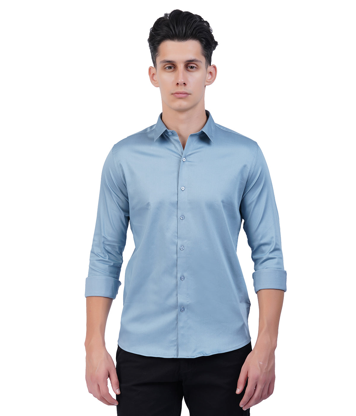 Men's Light Blue Shirt with Full Sleeves