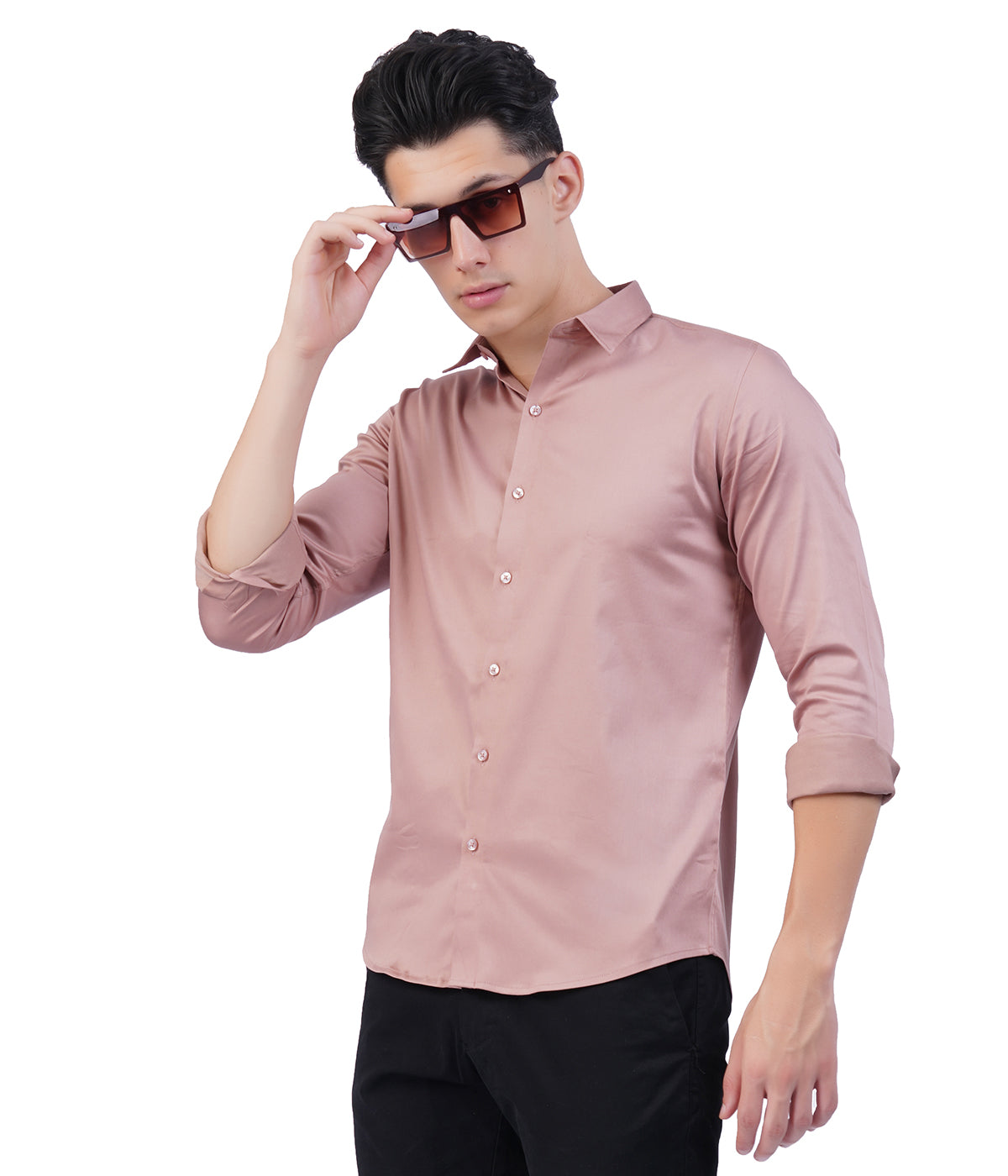 Men's Dusty Pink Shirt with Full Sleeves
