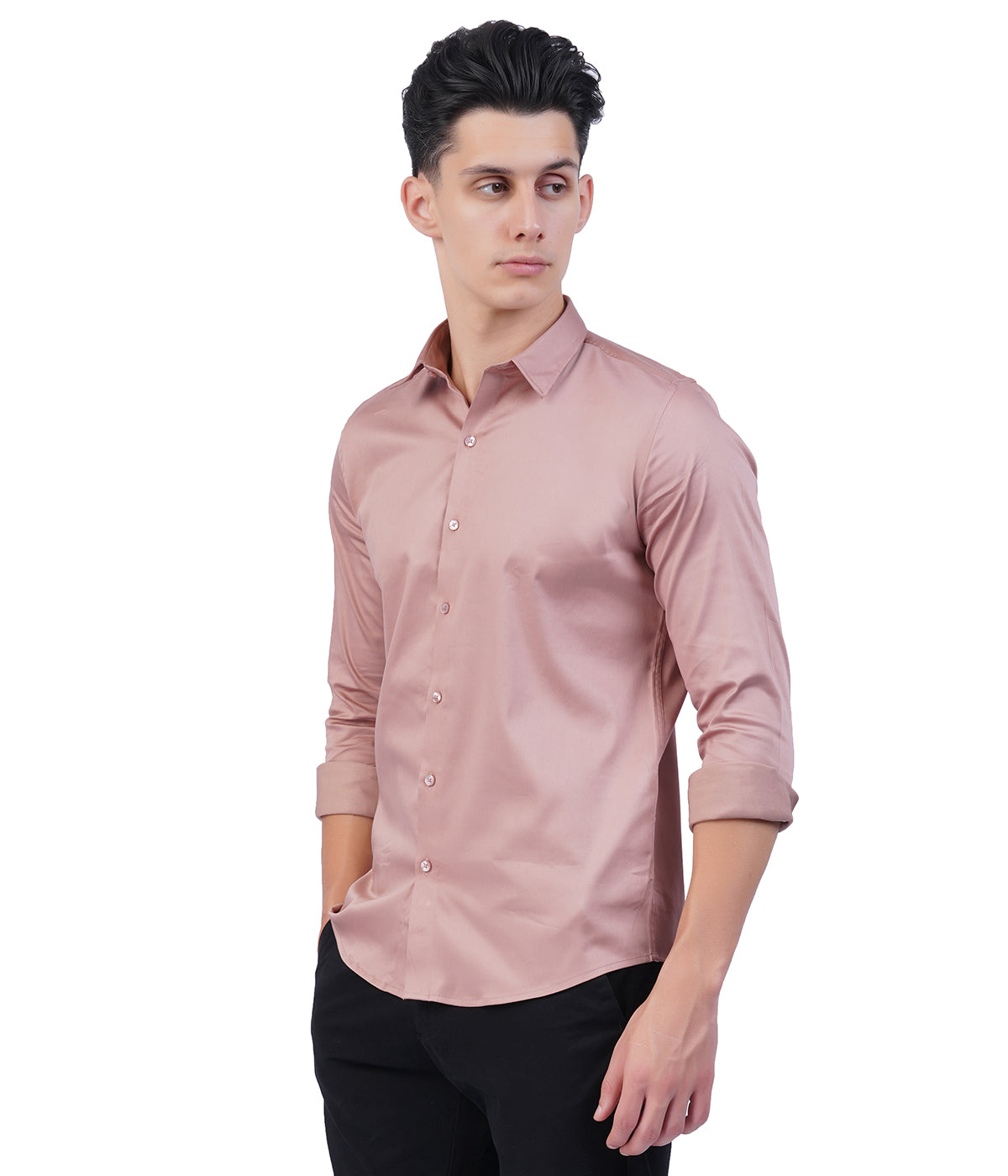 Men's Dusty Pink Shirt with Full Sleeves