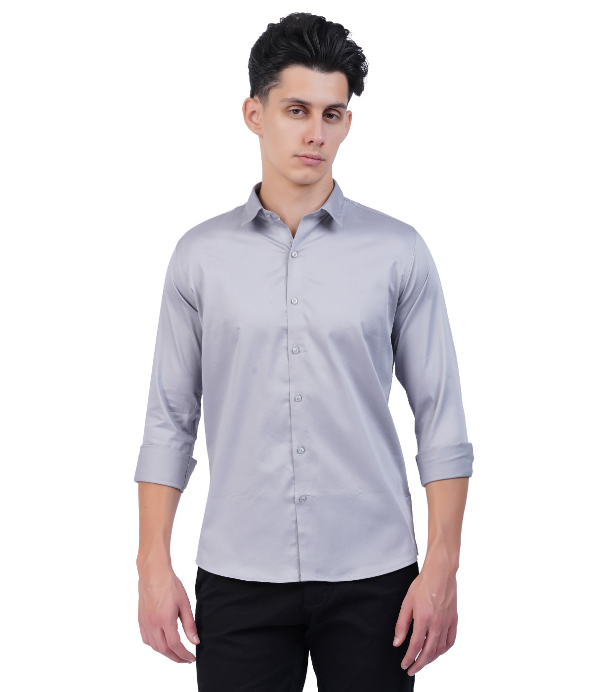 Men's Silver Grey Shirt with Full Sleeves